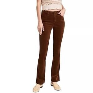 L’Agence Stevie High Rise Straight Leg Velvet Jeans Fawn Brown Size 34